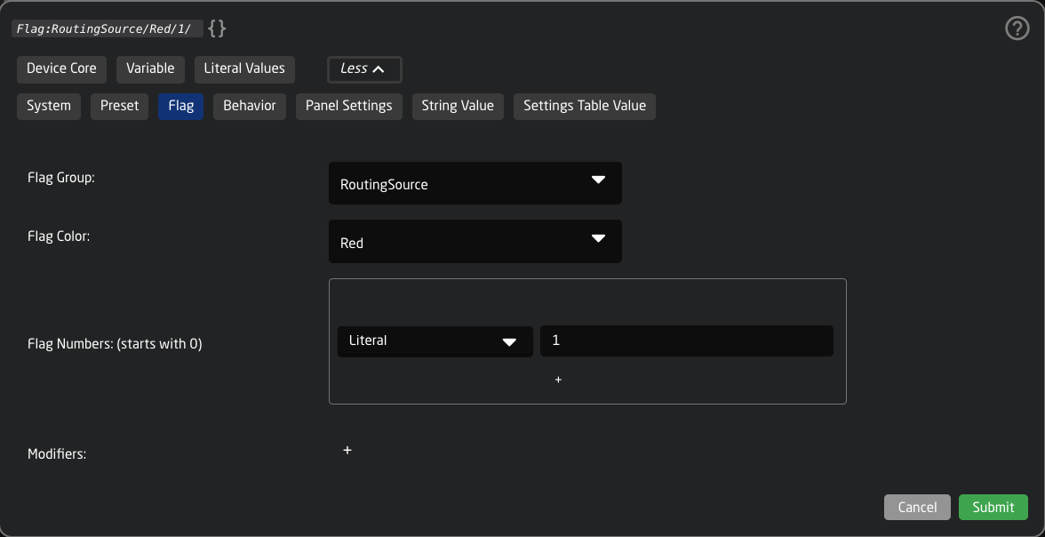 flag group parameter reference